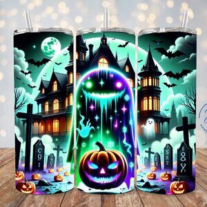 Halloween Tumbler, Spooky Tumbler, Halloween 20oz Tumbler, Ghost Tumbler,